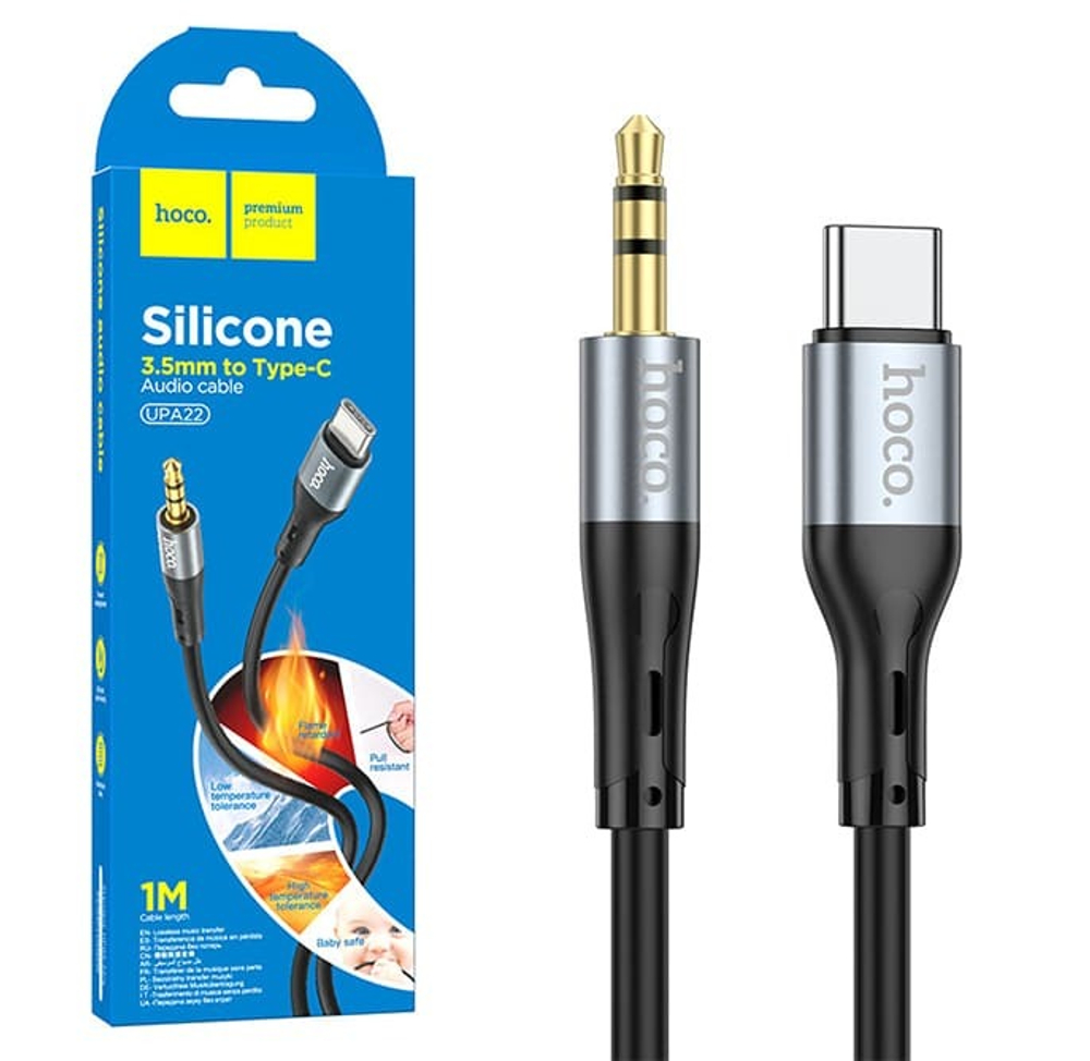 Аудио Адаптер HOCO UPA22 Type-C - 3.5mm AUX Silicone (черный)