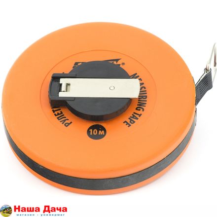 Рулетка геодезическая, 10 м х 12,5 мм, лента ПВХ, закрытый круглый корпус Sparta