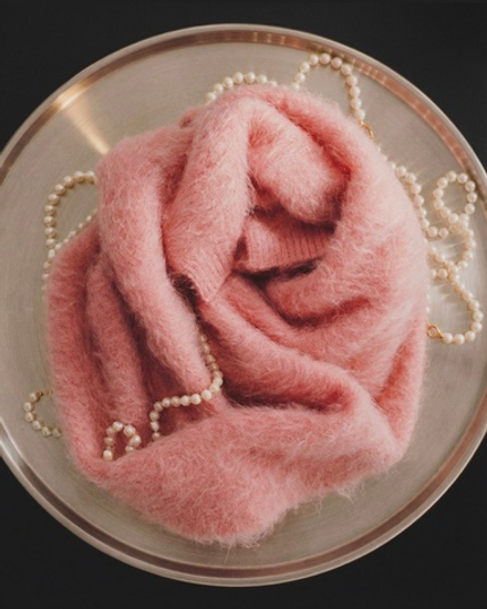 Шарф из альпака розовый