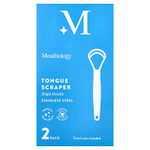 basicConcepts, скребки для языка из высококачественной стали в дорожных футлярах, 2 шт.