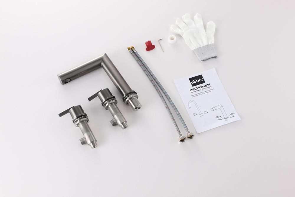 Смеситель ABBER Perfekte 316 AF8A08BST для раковины, сталь брашированная