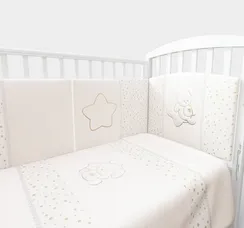 Комплект постельного белья Lollycottons Maks Bear 3 предмета, Кремовый