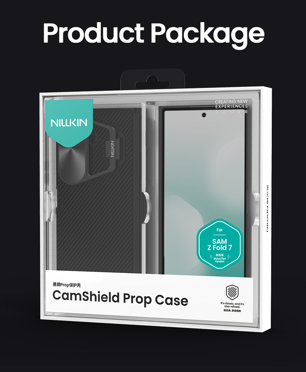 Чехол от Nillkin на Samsung Galaxy Fold 7, серия CamShield Prop (версия с металлической откидной крышкой и стилусом)
