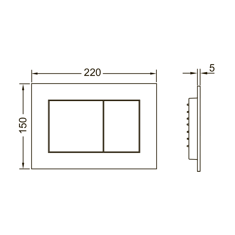 Панель смыва унитаза TECEnow для системы двойного смыва, красная бронза металлик