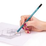 Карандаш чернографитный BRAUBERG "PATTERNS", 1 шт., HB, с ластиком, корпус ассорти, 181748