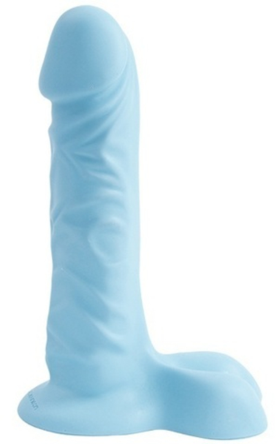 Голубой фаллос SOFTEE с мошонкой