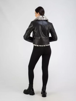 Кожаная куртка демисезонная утепленная косуха