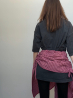 Баска-фартук с кулисками из малиновой шерсти