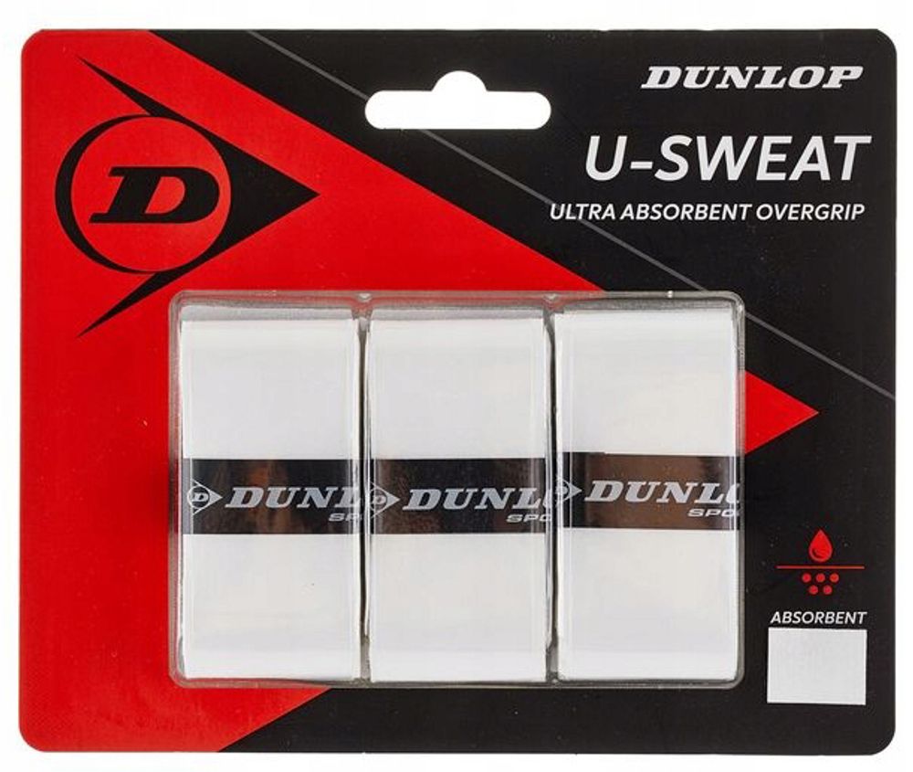 Теннисные намотки Dunlop U-Sweat 3P - white