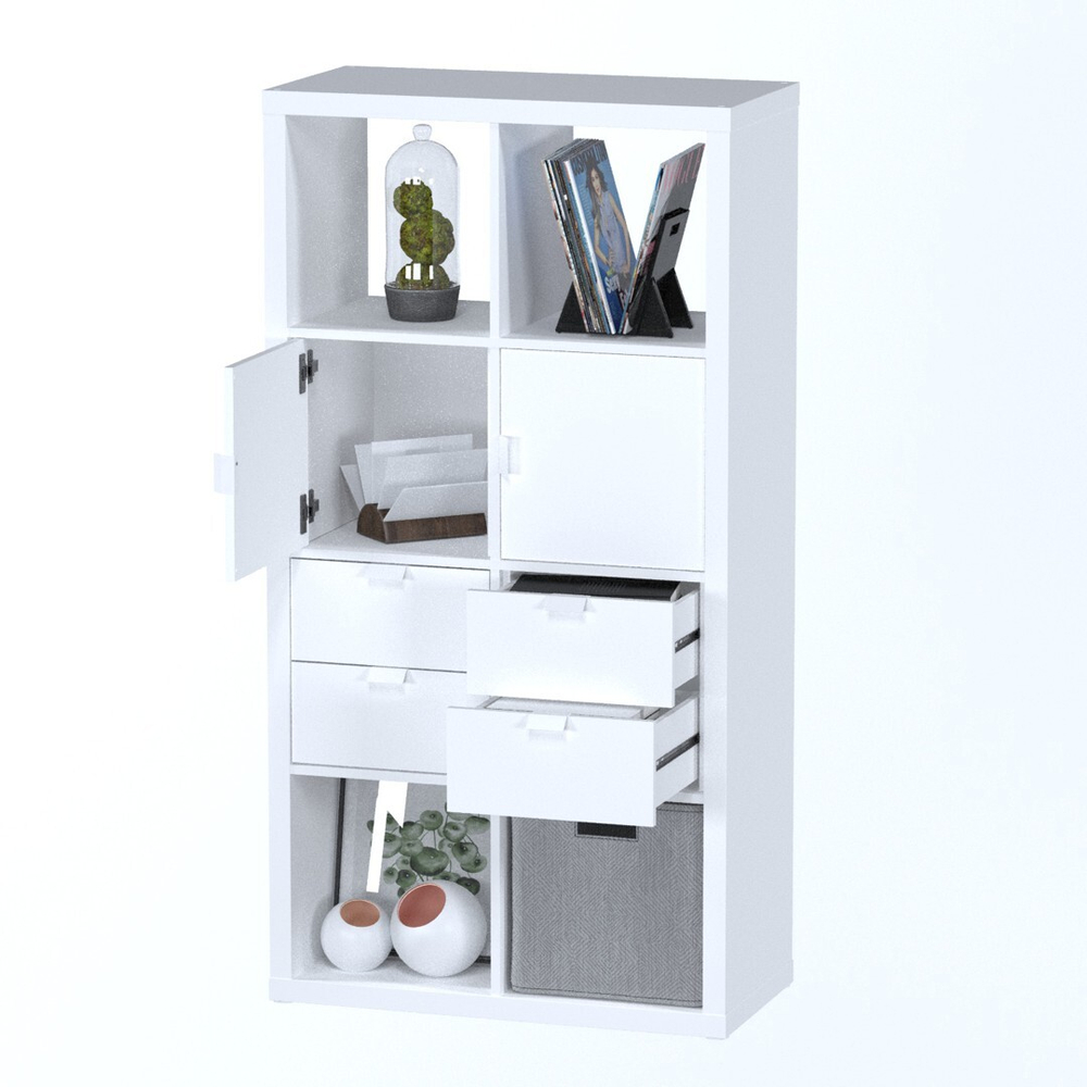 Фора модуль с двумя ящиками, ручка металл, размеры: 33*33*37 см, цвет: белый