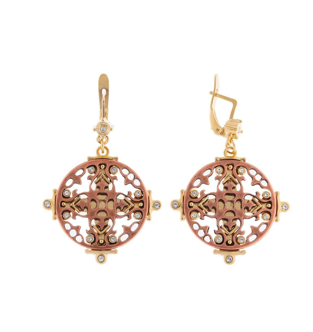 "Ферда" серьги в золотом покрытии из коллекции "Багдад" от Jenavi с английским замком