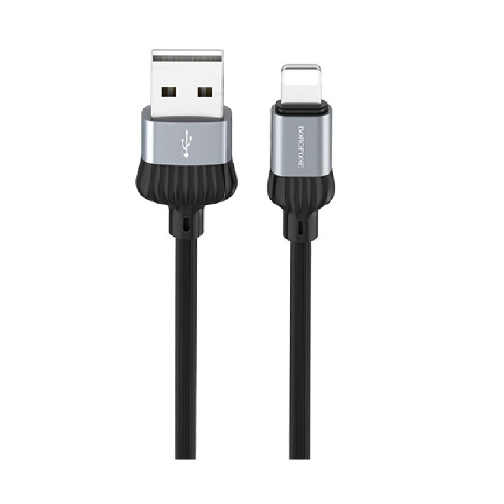 Кабель Borofone BX28 USB-Lightning 2.4А 1м PVC Grey