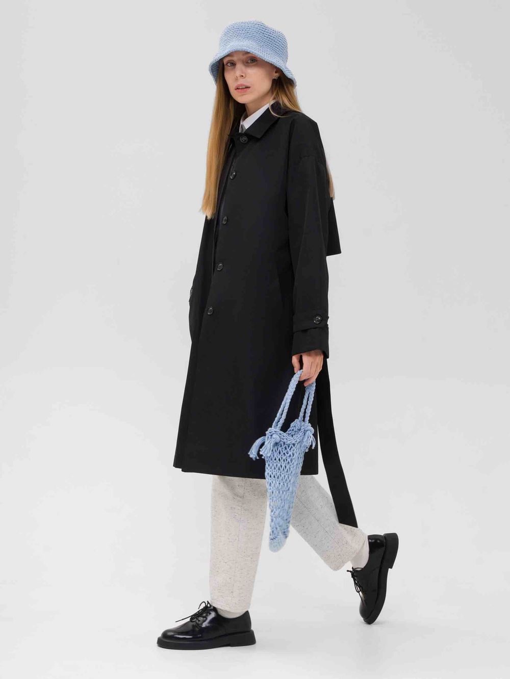 Плащ FOS Средней длины Женский Черный