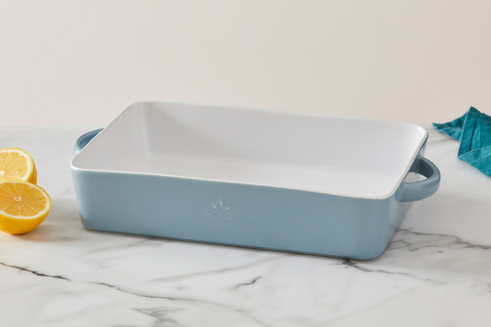 Блюдо прямоугольное 31х21см Casa Domani Moderna серо-голубое