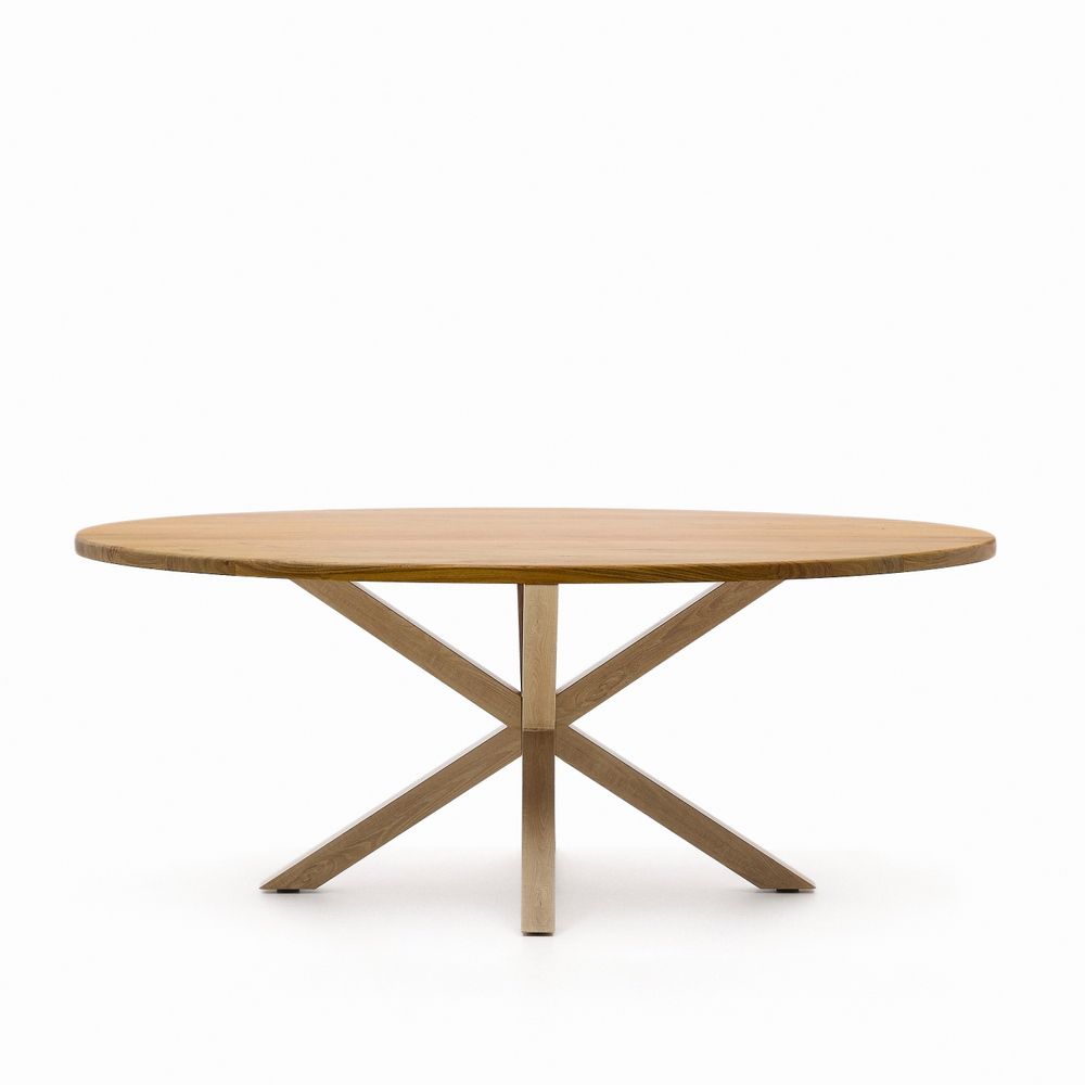 Овальный стол Arya Argo из массива акации и стали с эффектом дерева