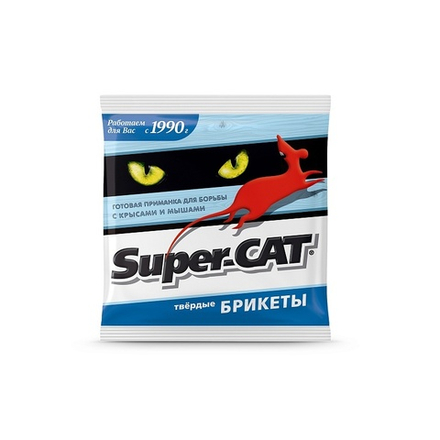 AVGUST  Super-CAT твёрдый брикет 48гр (готовая приманка от грызунов)
