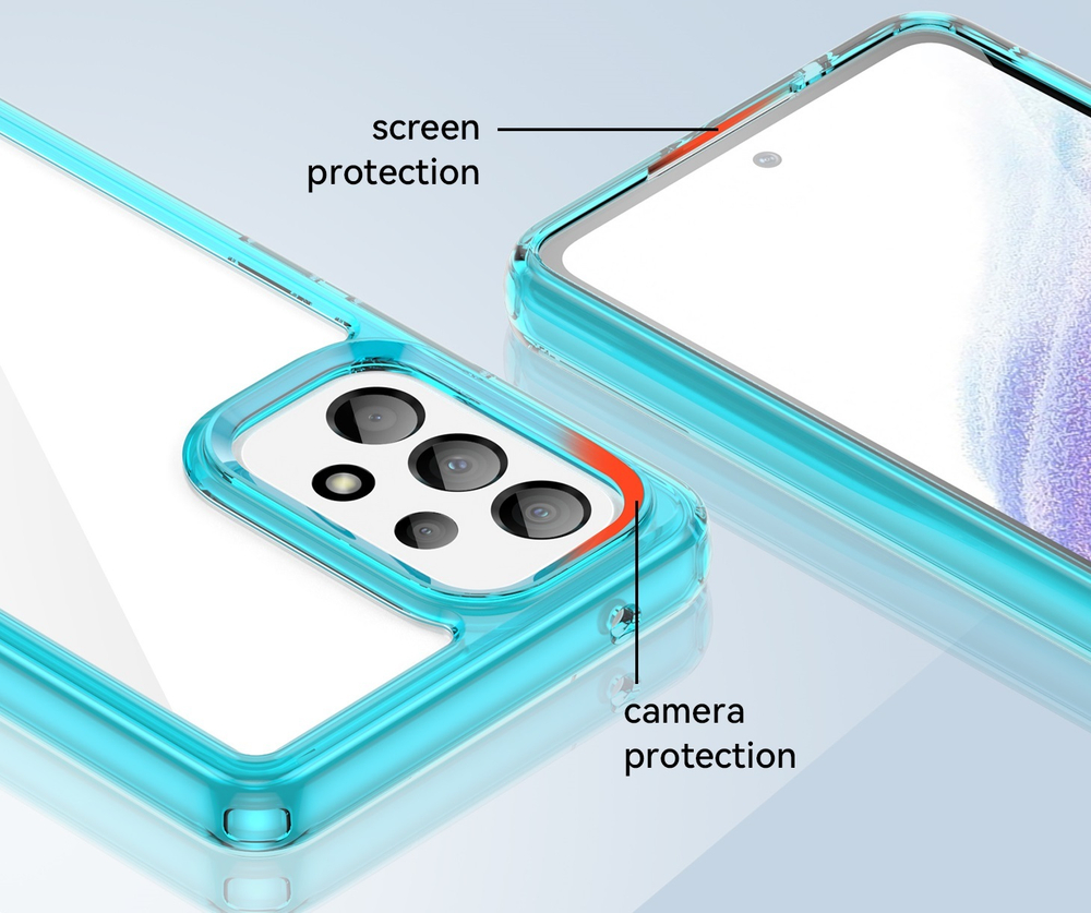 Усиленный защитный чехол с мягкими рамками бирюзового цвета на Samsung Galaxy A53 5G, мягкий отклик кнопок