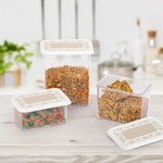 Банка для сыпучих продуктов 2,2л "Эстетика" прямоугольная (бело-бежевый)