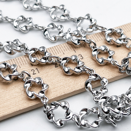 Цепочка, цвет серебро (родий), размер звена 14,2*9,8 мм, цена за 50 см