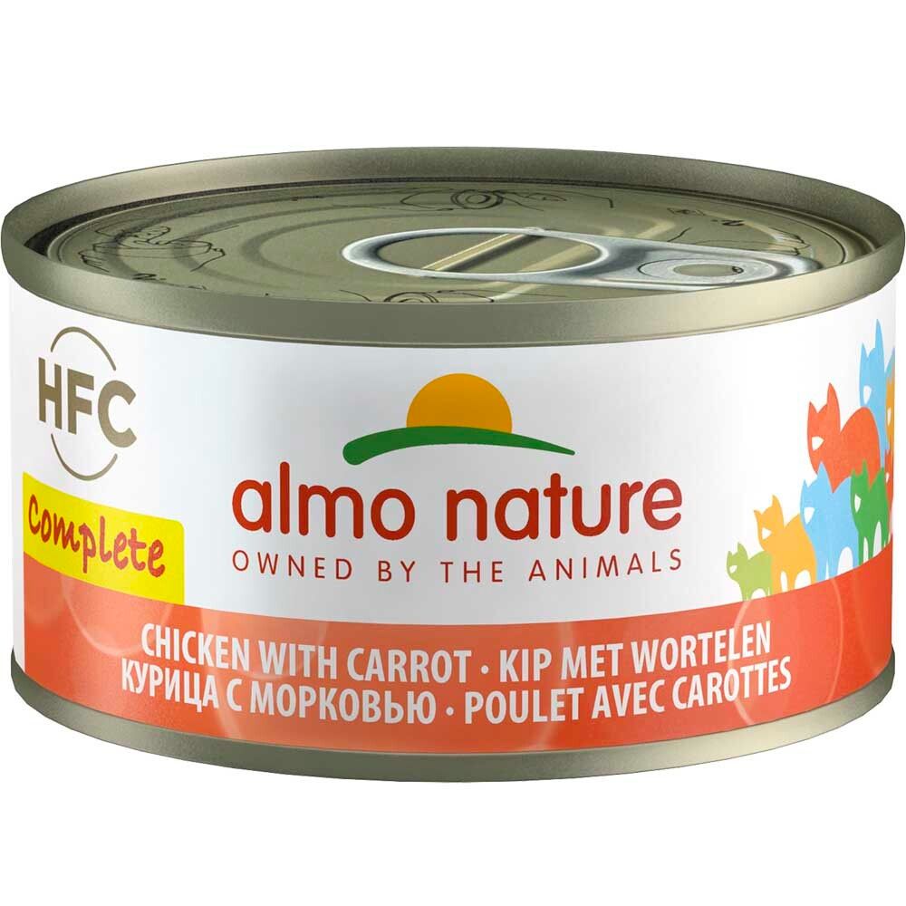Almo Nature консервы для кошек &quot;HFC Complete&quot; с курицей и морковью (55% мяса) 70 г банка