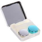 Набор для хранения контактных линз «МАРЦИПАН», с зеркалом, цвет серебро, 6.3*6.2*3.2см, (пакет с подвесом)