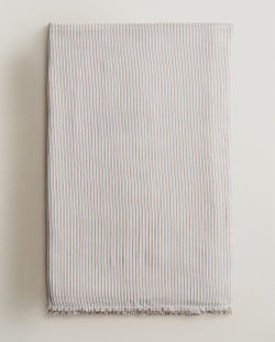Zara Home плед из хлопка, коричневый, в полоску
