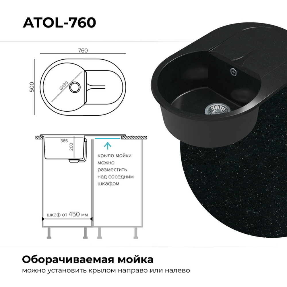 Мойка POLYGRAN ATOL-760 космос №316