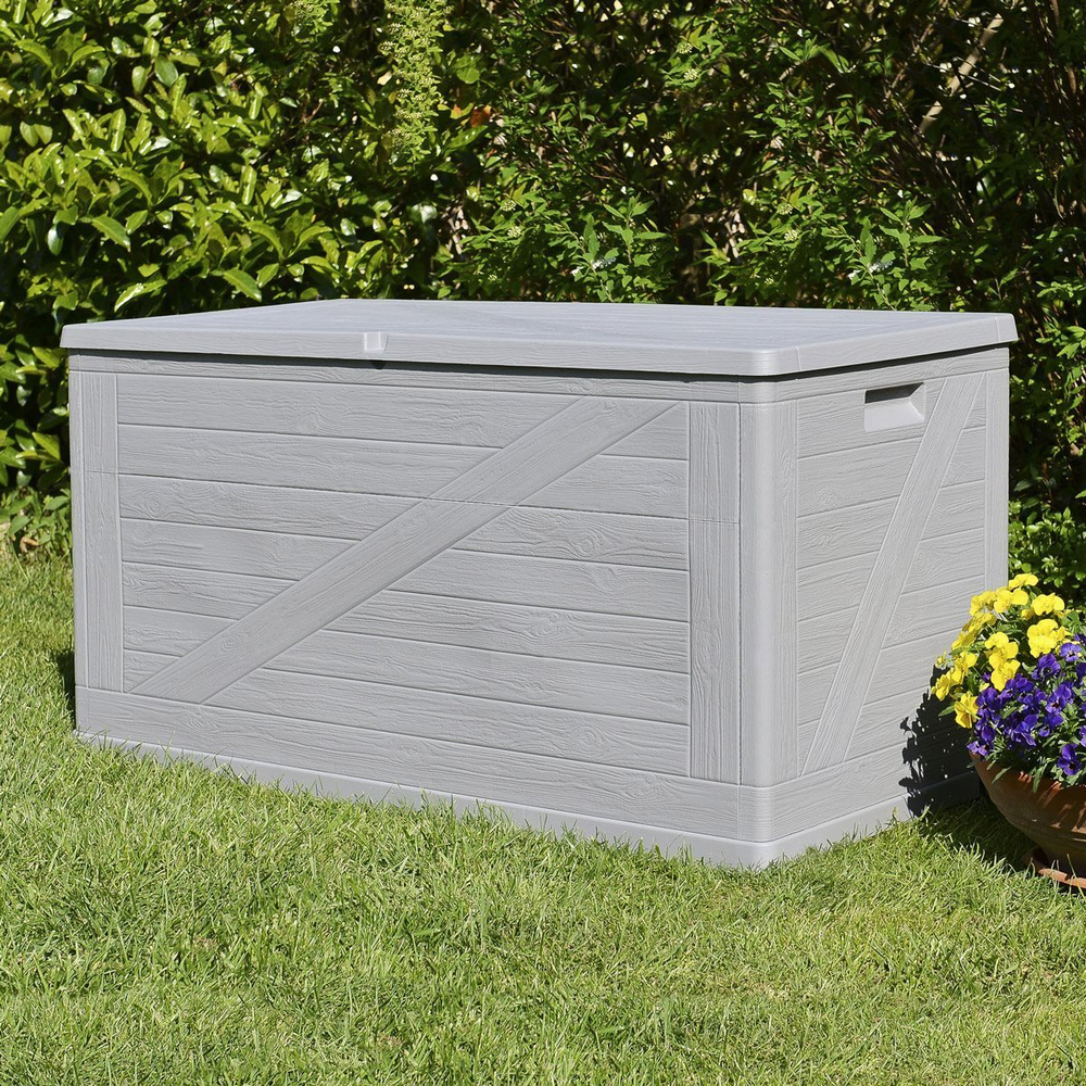 Пластиковый сундук Toomax Multibox Wood 420 л grey