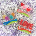 Свечи Буквы LOVE, Красный, с блестками, 2,3*3,9 см, 1 шт. с держат.