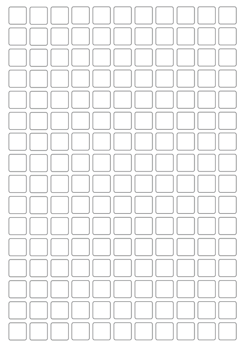 Виниловые наклейки для маркировки Policomprint М14, 10х10 мм. 176 шт.