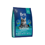 Сухой корм для кошек с чувствительным пищеварением Brit Premium Cat Sensitive ягненок и индейка 0,4кг