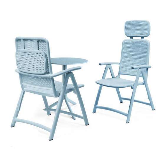 Регулируемый пластиковый стол Step Ø60 см, голубой