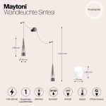 Настенный светильник Maytoni SINTESI P090WL-L24CH3K