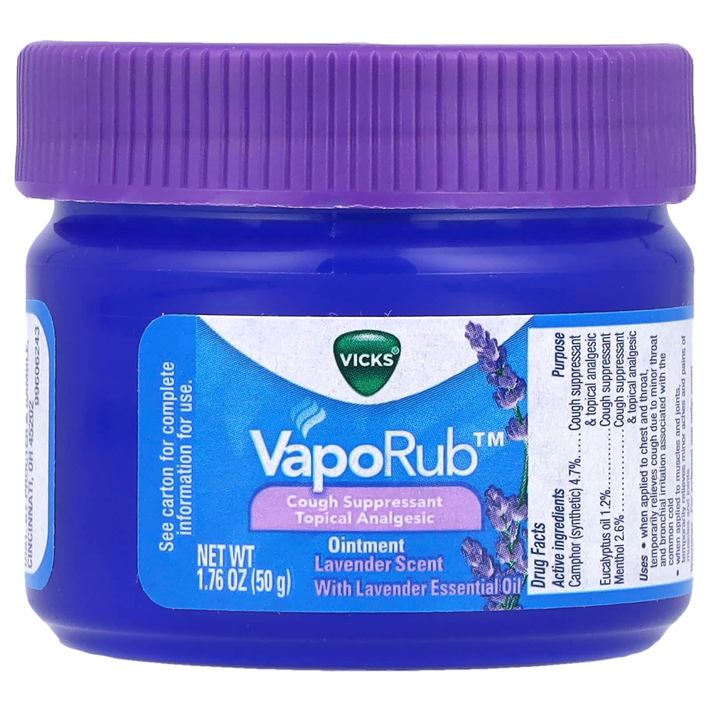 Vicks, VapoRub ™, мазь с лавандой, 50 г (1,76 унции)