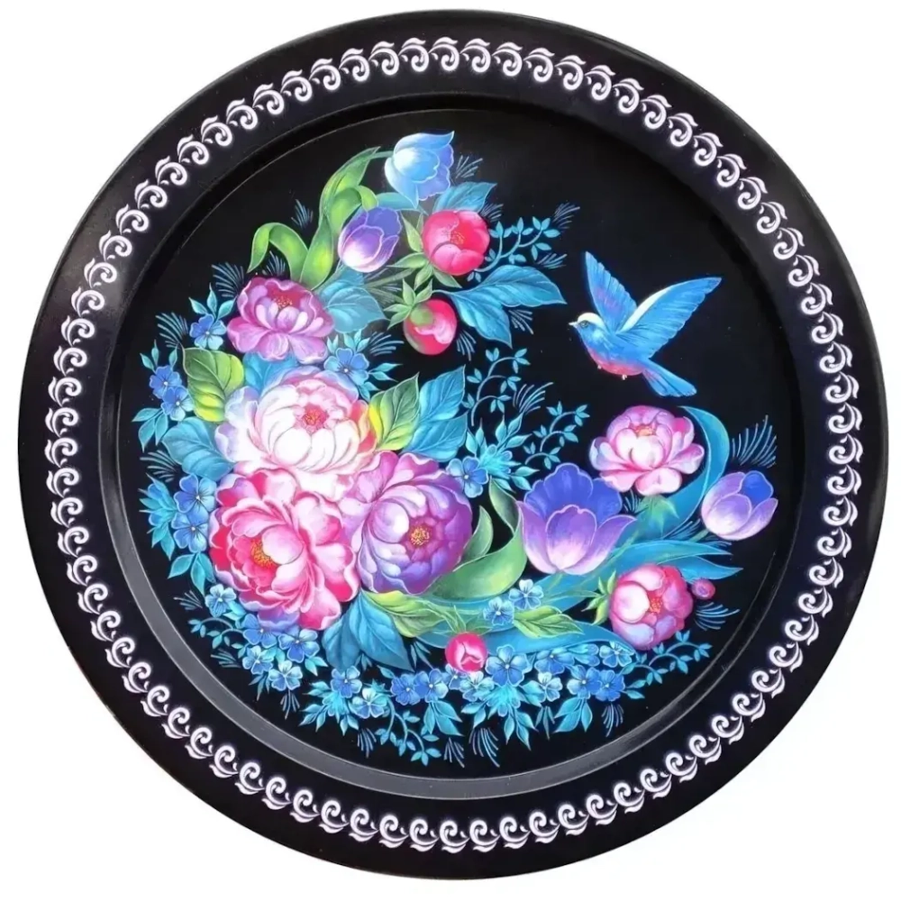 Поднос жестяной Поднос Круглый Микс Ц-379-00770-3