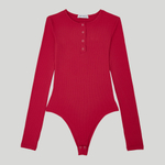 LS Ribbed Bodysuit Mandevilla Red