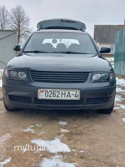 Передние фары VW Passat B5 angel eyes black