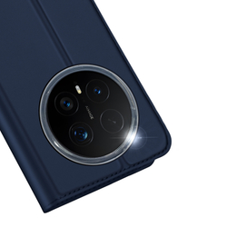 Чехол книжка синего цвета из кожи для Honor Magic 8 Pro, серия Skin Pro Series от Dux Ducis