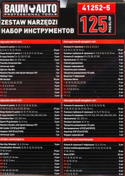 Набор инструментов в пластиковом кейсе (125 предметов) Baum Auto BM-41252-5