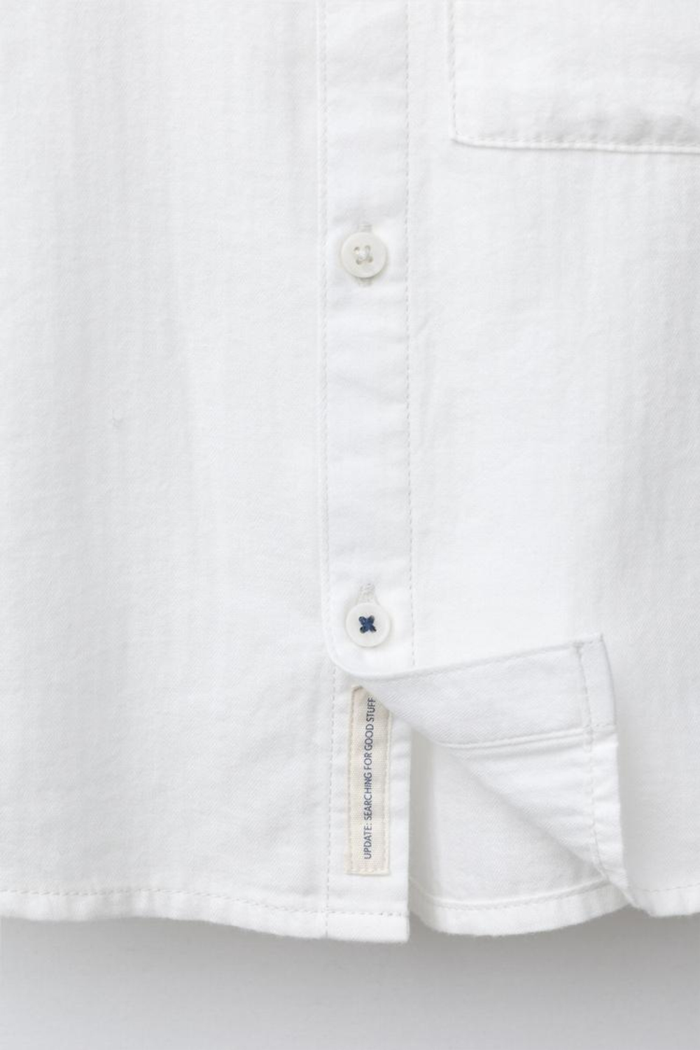 ZARA ОДНОТОННАЯ РУБАШКА С КАРМАНОМ, БЕЛЫЙ