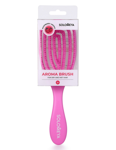 [Solomeya] Расческа для сухих и влажных волос АРОМАТ МАЛИНЫ Wet Detangler Brush Oval Raspberry, 1шт