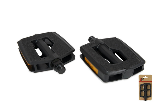 Педали VP CITY пластиковые, 111 x 87 x 23мм, резьба 9/16", подшипники, черные(50)