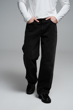 Джинсы широкие | black