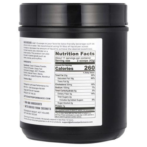 Left Coast Performance, Keto Shake, чизкейк, 454 г (16 унций)