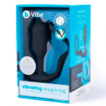 Черная анальная вибропробка с эрекционным кольцом b-Vibe Vibrating Snug & Tug M BV-032-BLK