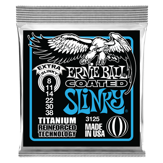 Струны для электрогитары ERNIE BALL 3125 RPS Coated Titanium Slinky Extra 8-38