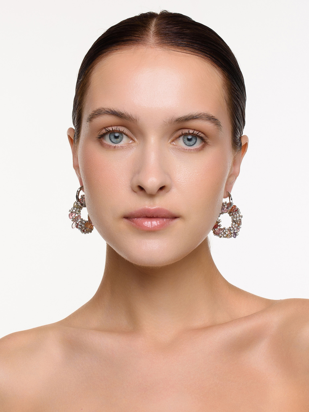 Серьги "Character" Mix камней Silver