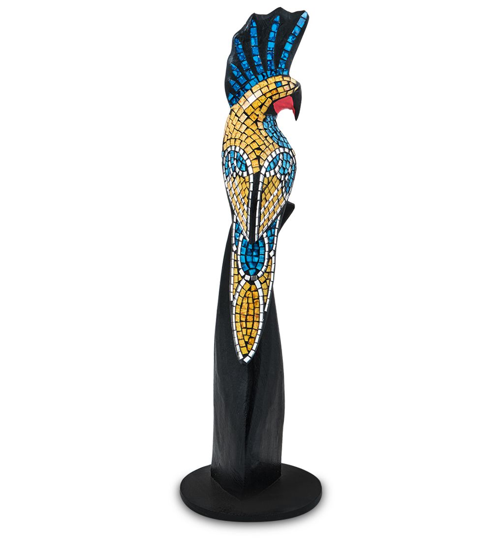 23-030-05 Н-р статуэток из трех «Какаду» дерево+стекл.мозаика (50,40,30 см)