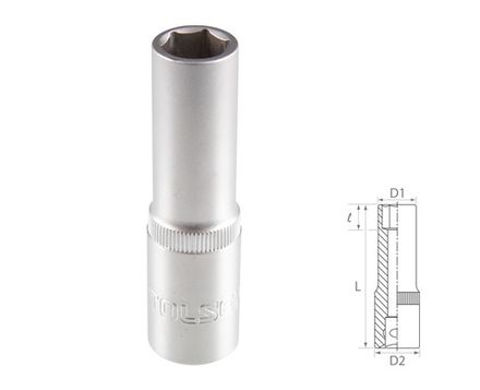 Цена на TOLSEN (TT16562) Головка торцевая глубокая шестигранная 1/2", 12 мм
