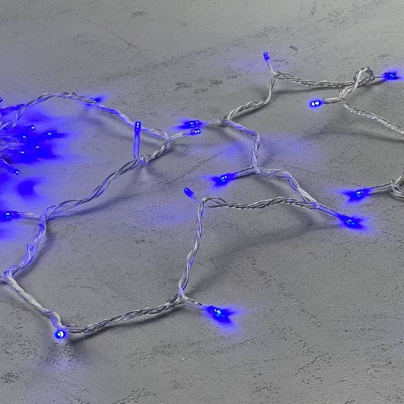 Светодиодная нить 100 синих LED ламп, 10 м., 24В., прозрачный провод ПВХ, LTC (PST100-10-1B)